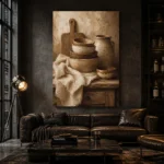 Clay & Taupe Rustic Kitchen Still Life Wall Art Canvas Print - Image 4