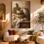 Clay & Taupe Rustic Kitchen Still Life Wall Art Canvas Print - Image 8