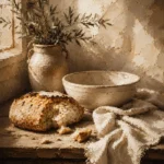 Cream & Honey Beige Rustic Kitchen Still Life Wall Art Canvas Print