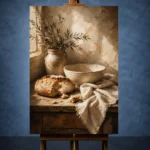 Cream & Honey Beige Rustic Kitchen Still Life Wall Art Canvas Print - Image 2