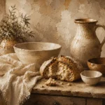 Cream & Oat Rustic Kitchen Still Life Wall Art Canvas Print