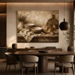 Clay & Toasted Beige Rustic Kitchen Still Life Wall Art Canvas Print - Image 4