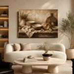 Clay & Toasted Beige Rustic Kitchen Still Life Wall Art Canvas Print - Image 6