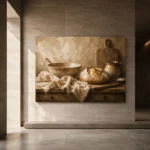 Cream & Caramel Rustic Kitchen Still Life Wall Art Canvas Print - Image 5