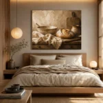 Cream & Caramel Rustic Kitchen Still Life Wall Art Canvas Print - Image 8