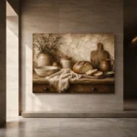 Parchment & Wood Rustic Kitchen Still Life Wall Art Canvas Print - Image 5