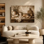 Parchment & Wood Rustic Kitchen Still Life Wall Art Canvas Print - Image 6
