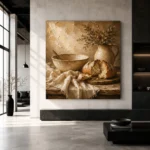 Honey Beige Artisan Bread Rustic Kitchen Wall Art Canvas Print - Image 5