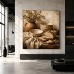 Parchment & Clay Rustic Kitchen Still Life Wall Art Canvas Print - Image 5