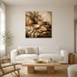 Parchment & Clay Rustic Kitchen Still Life Wall Art Canvas Print styled in a refined neutral interior