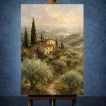 Soft Olive & Terracotta Tuscan Landscape Wall Art Canvas Print - Image 2