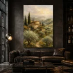 Soft Olive & Terracotta Tuscan Landscape Wall Art Canvas Print - Image 4