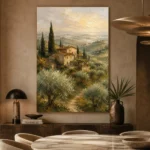 Soft Olive & Terracotta Tuscan Landscape Wall Art Canvas Print - Image 5