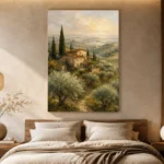 Soft Olive & Terracotta Tuscan Landscape Wall Art Canvas Print - Image 6