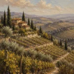 Olive & Terracotta Tuscan Landscape Wall Art Canvas Print