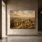 Muted Olive & Ochre Tuscan Landscape Wall Art Canvas Print - Image 5