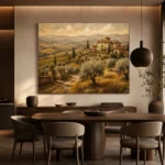 Golden Ochre Estate Tuscan Landscape Wall Art Canvas Print - Image 4