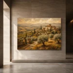 Golden Ochre Estate Tuscan Landscape Wall Art Canvas Print - Image 5