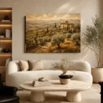 Golden Ochre Estate Tuscan Landscape Wall Art Canvas Print - Image 6