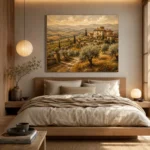 Golden Ochre Estate Tuscan Landscape Wall Art Canvas Print - Image 8