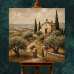 Rustic Tuscan Chapel Landscape Wall Art Canvas Print - Image 2