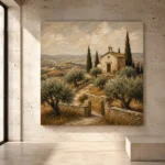 Rustic Tuscan Chapel Landscape Wall Art Canvas Print - Image 3
