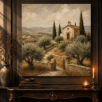 Rustic Tuscan Chapel Landscape Wall Art Canvas Print - Image 4