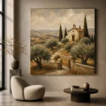 Rustic Tuscan Chapel Landscape Wall Art Canvas Print - Image 6