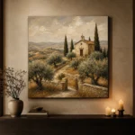 Rustic Tuscan Chapel Landscape Wall Art Canvas Print - Image 7