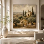 Rustic Tuscan Chapel Landscape Wall Art Canvas Print - Image 8