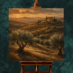 Evening Tuscan Hills Landscape Wall Art Canvas Print - Image 2