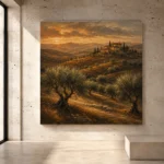 Evening Tuscan Hills Landscape Wall Art Canvas Print - Image 3