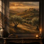 Evening Tuscan Hills Landscape Wall Art Canvas Print - Image 4