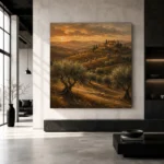 Evening Tuscan Hills Landscape Wall Art Canvas Print - Image 5