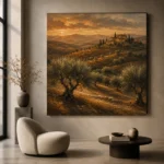 Evening Tuscan Hills Landscape Wall Art Canvas Print - Image 6
