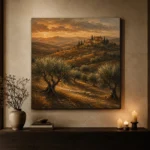 Evening Tuscan Hills Landscape Wall Art Canvas Print - Image 7
