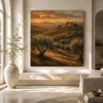 Evening Tuscan Hills Landscape Wall Art Canvas Print - Image 8
