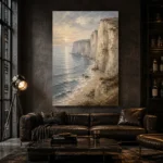 Blue Gray Coastal Landscape Wall Art Canvas Print - Image 4