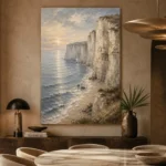 Blue Gray Coastal Landscape Wall Art Canvas Print - Image 5