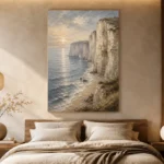 Blue Gray Coastal Landscape Wall Art Canvas Print - Image 6