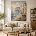 Blue Gray Coastal Landscape Wall Art Canvas Print - Image 7