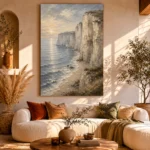 Blue Gray Coastal Landscape Wall Art Canvas Print - Image 8