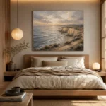 Blue Gray Quiet Headland Coastal Landscape Wall Art Canvas Print - Image 8