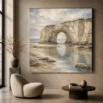 Blue Gray Sea Arch Coastal Landscape Wall Art Canvas Print - Image 6