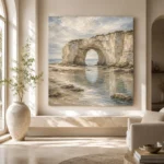 Blue Gray Sea Arch Coastal Landscape Wall Art Canvas Print - Image 8