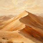 Ivory Dawn Desert Landscape Wall Art Canvas Print
