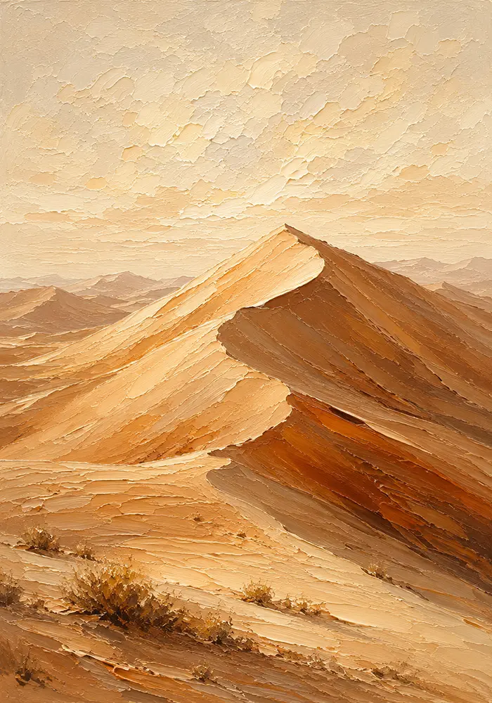 Ivory Dawn Desert Landscape Wall Art Canvas Print