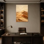 Ivory Dawn Desert Landscape Wall Art Canvas Print displayed in a contemporary gallery-inspired room