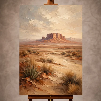 Rust & Sand Desert Landscape Wall Art print for elegant interiors. No text or watermarks in design.