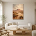 Rust & Sand Desert Landscape Wall Art Canvas Print styled in a refined neutral interior